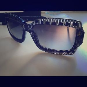 Authentic CHANEL Black Lace print sunglasses